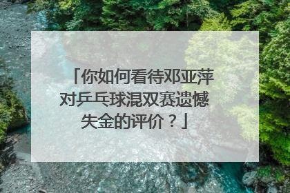 你如何看待邓亚萍对乒乓球混双赛遗憾失金的评价?