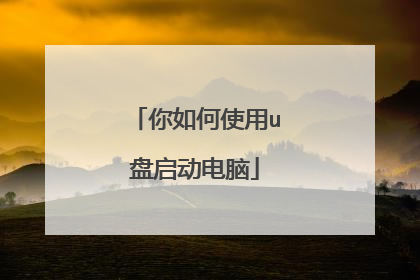 你如何使用u盘启动电脑