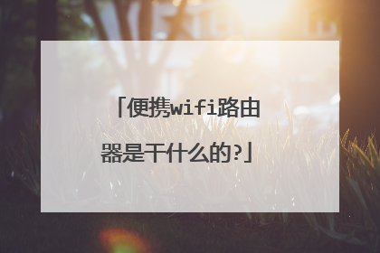 便携wifi路由器是干什么的?