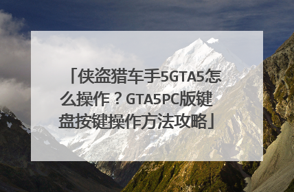 侠盗猎车手5GTA5怎么操作？GTA5PC版键盘按键操作方法攻略