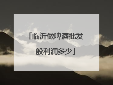 临沂做啤酒批发一般利润多少