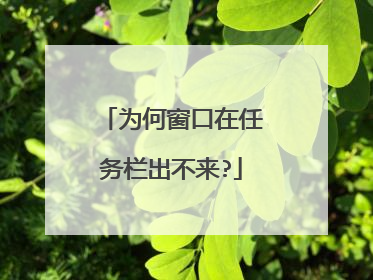 为何窗口在任务栏出不来?