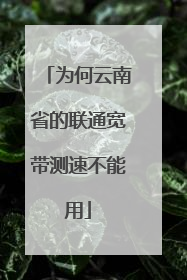为何云南省的联通宽带测速不能用