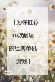 为你推荐10款耐玩的经典单机游戏