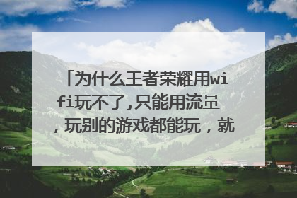 为什么王者荣耀用wifi玩不了,只能用流量，玩别的游戏都能玩，就王者荣耀不能玩