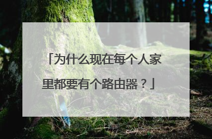 为什么现在每个人家里都要有个路由器?