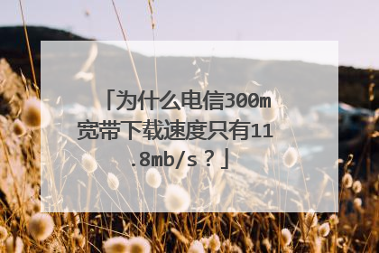 为什么电信300m宽带下载速度只有11.8mb/s？