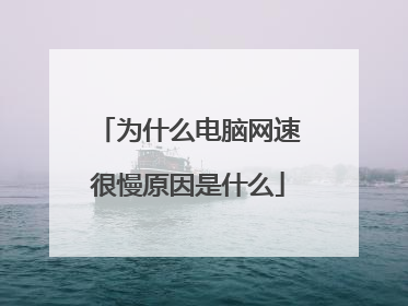 为什么电脑网速很慢原因是什么