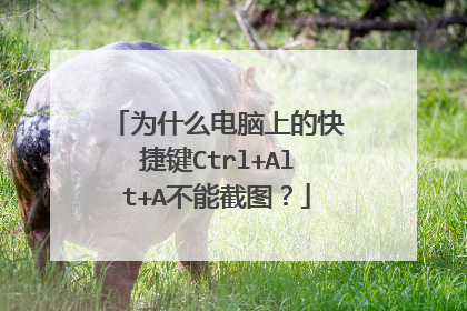 为什么电脑上的快捷键Ctrl+Alt+A不能截图?