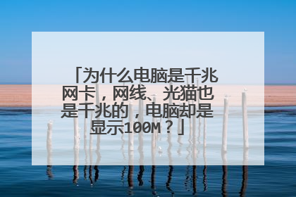 为什么电脑是千兆网卡,网线、光猫也是千兆的,电脑却是显示100M?