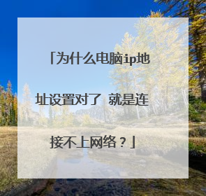 为什么电脑ip地址设置对了 就是连接不上网络？