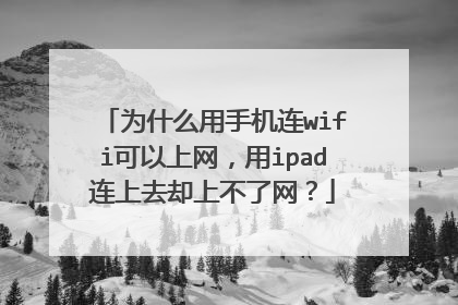 为什么用手机连wifi可以上网，用ipad连上去却上不了网？