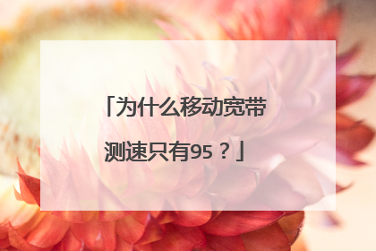 为什么移动宽带测速只有95？
