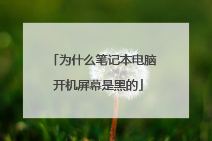 为什么笔记本电脑开机屏幕是黑的