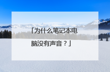 为什么笔记本电脑没有声音?