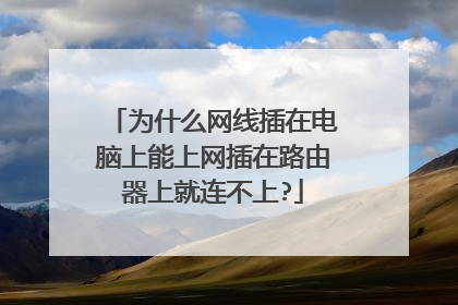 为什么网线插在电脑上能上网插在路由器上就连不上?