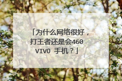 为什么网络很好,打王者还是会460VIVO 手机?