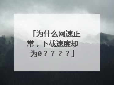为什么网速正常，下载速度却为0？？？？