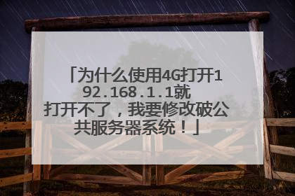 为什么使用4G打开192.168.1.1就打开不了，我要修改破公共服务器系统！