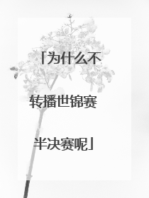 为什么不转播世锦赛半决赛呢