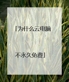 为什么云电脑不永久免费