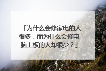 为什么会修家电的人很多，而为什么会修电脑主板的人却很少？