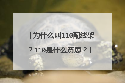 为什么叫110配线架?110是什么意思?