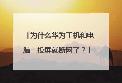为什么华为手机和电脑一投屏就断网了？