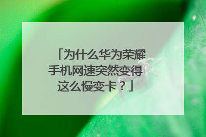 为什么华为荣耀手机网速突然变得这么慢变卡？