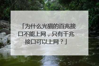 为什么光猫的百兆接口不能上网,只有千兆接口可以上网?