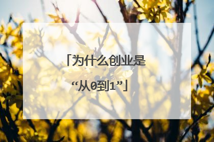 为什么创业是“从0到1”