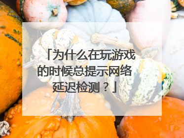 为什么在玩游戏的时候总提示网络延迟检测?