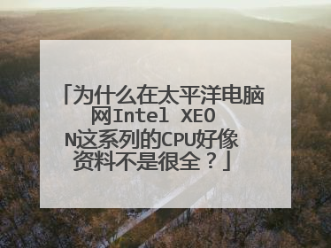 为什么在太平洋电脑网Intel XEON这系列的CPU好像资料不是很全?