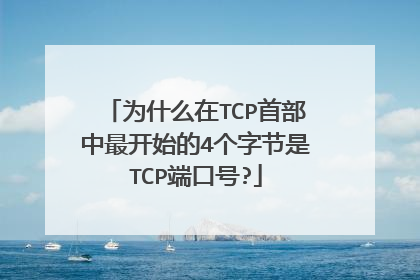 为什么在TCP首部中最开始的4个字节是TCP端口号?