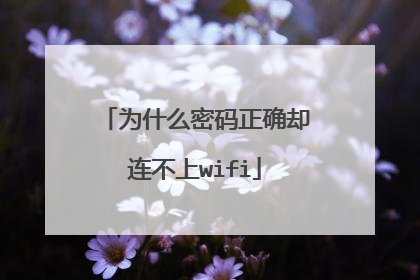 为什么密码正确却连不上wifi