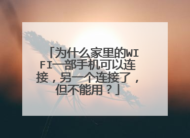 为什么家里的WIFI一部手机可以连接，另一个连接了，但不能用？
