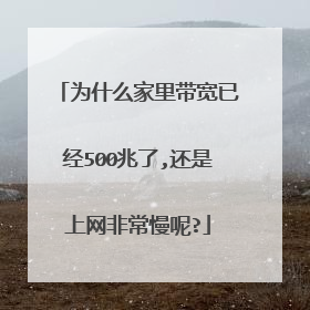 为什么家里带宽已经500兆了,还是上网非常慢呢?