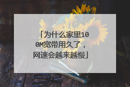 为什么家里100M宽带用久了,网速会越来越慢