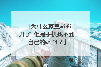 为什么家里wifi开了 但是手机找不到自己的wifi？