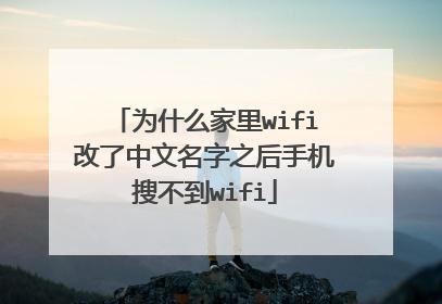 为什么家里wifi改了中文名字之后手机搜不到wifi