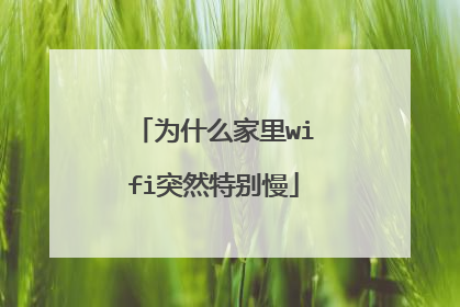为什么家里wifi突然特别慢