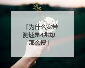 为什么宽带测速是4兆却那么慢