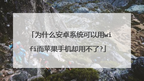 为什么安卓系统可以用wifi而苹果手机却用不了?