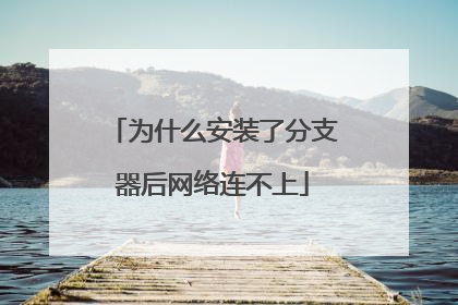 为什么安装了分支器后网络连不上