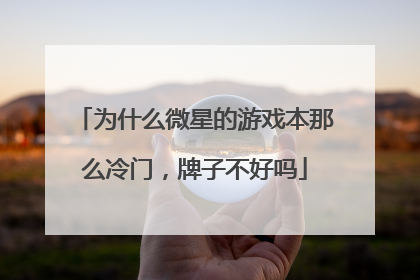为什么微星的游戏本那么冷门,牌子不好吗