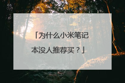 为什么小米笔记本没人推荐买?