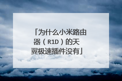 为什么小米路由器(R1D)的天翼极速插件没有