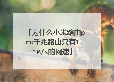 为什么小米路由pro千兆路由只有11M/s的网速