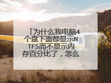 为什么我电脑4个盘下面都显示NTFS而不显示内存百分比了,怎么弄回显示内存百分比呢?