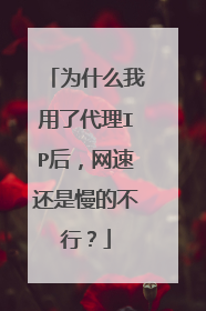 为什么我用了代理IP后,网速还是慢的不行?